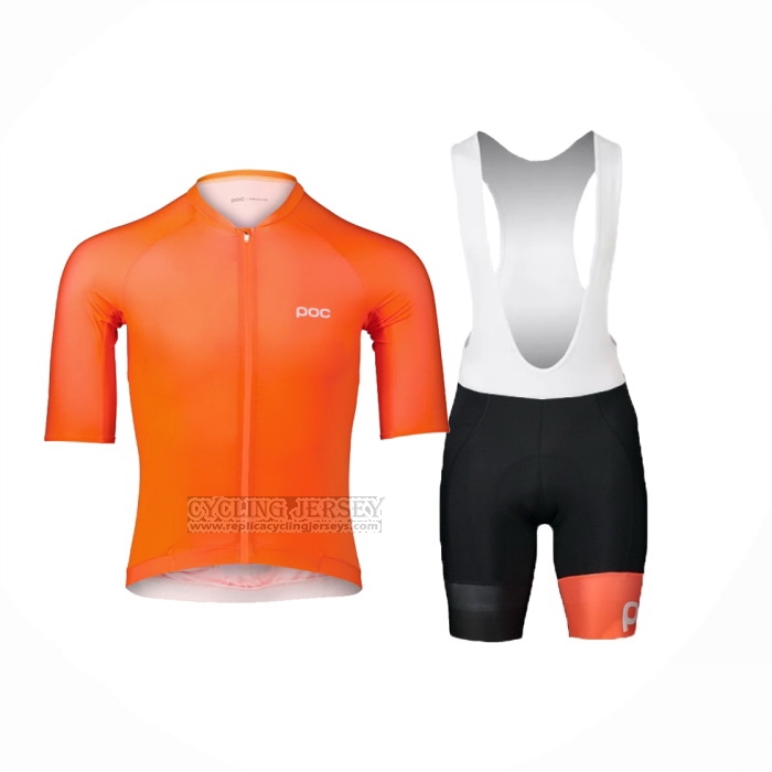 2024 Cycling Jersey POC Orange Short Sleeve And Bib Short