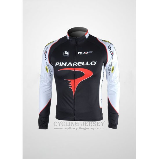 2010 Cycling Jersey Pinarello Black and White Long Sleeve and Bib Tight