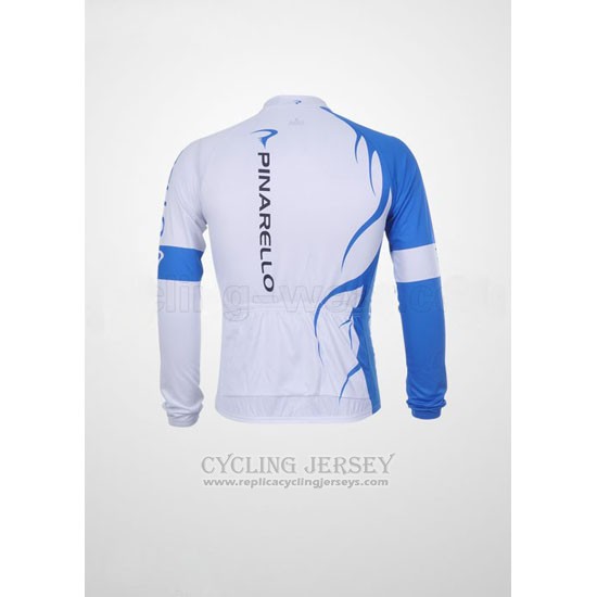 2011 Cycling Jersey Pinarello Sky Blue and White Long Sleeve and Bib Tight