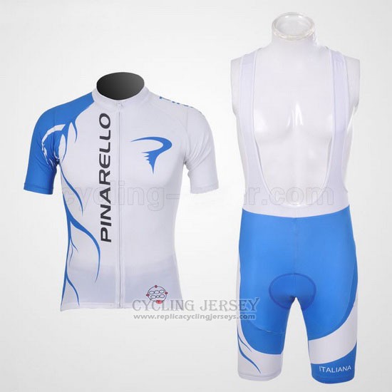 2011 Cycling Jersey Pinarello Sky Blue and White Short Sleeve and Bib Short