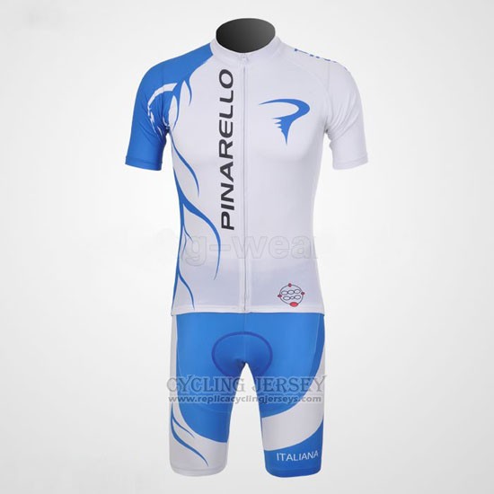 2011 Cycling Jersey Pinarello Sky Blue and White Short Sleeve and Bib Short