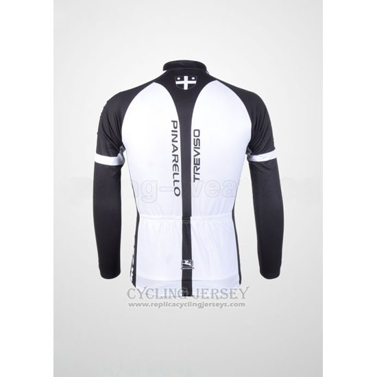 2012 Cycling Jersey Pinarello Black and White Long Sleeve and Bib Tight