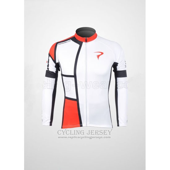 2012 Cycling Jersey Pinarello Red and White Long Sleeve and Bib Tight