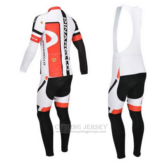 2013 Cycling Jersey Pinarello Black and Red Long Sleeve and Bib Tight