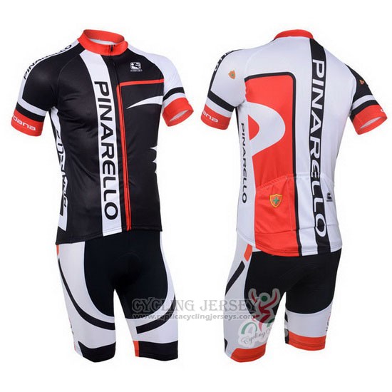2013 Cycling Jersey Pinarello Red and Black Short Sleeve and Bib Short