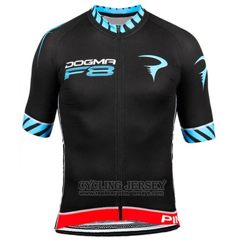 2015 Cycling Jersey Pinarello Black and Blue Short Sleeve and Bib Short