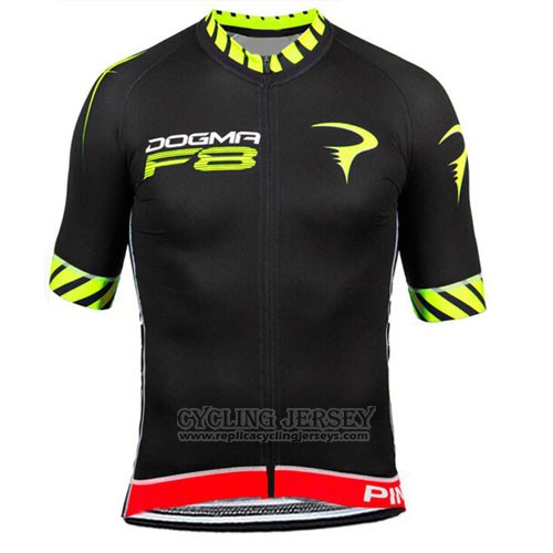 2015 Cycling Jersey Pinarello Black and Yellow Short Sleeve and Bib Short