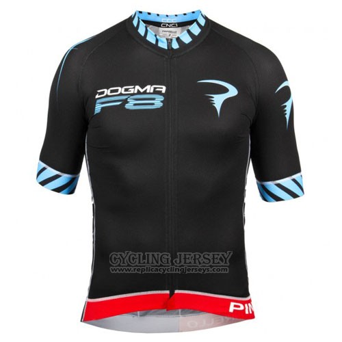 2016 Cycling Jersey Pinarello Black and Blue Short Sleeve and Bib Short