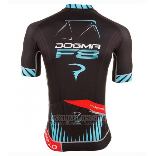 2016 Cycling Jersey Pinarello Black and Blue Short Sleeve and Bib Short