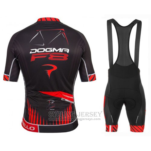 2016 Cycling Jersey Pinarello Black and Red Short Sleeve and Bib Short