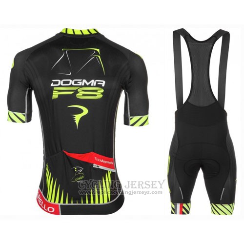 2016 Cycling Jersey Pinarello Black and Yellow Short Sleeve and Bib Short