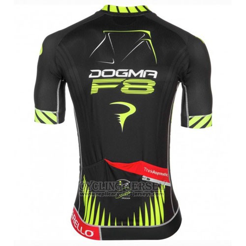 2016 Cycling Jersey Pinarello Black and Yellow Short Sleeve and Bib Short