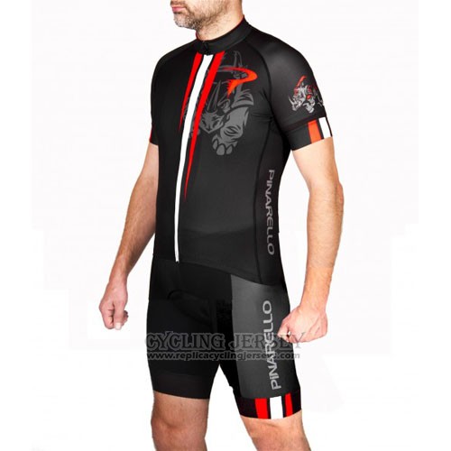 2016 Cycling Jersey Pinarello Red and Black Short Sleeve and Bib Short