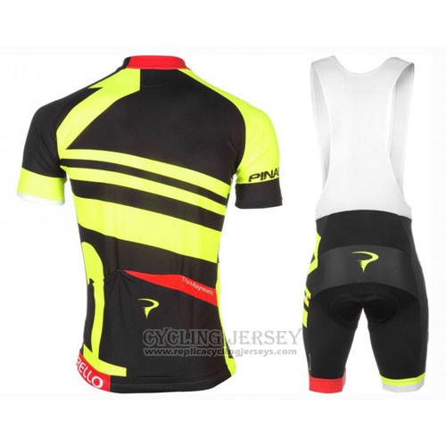 2016 Cycling Jersey Pinarello Red and Yellow Short Sleeve and Bib Short