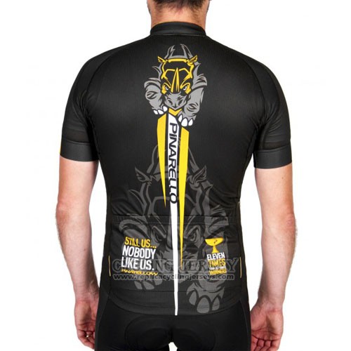 2016 Cycling Jersey Pinarello Yellow and Black Short Sleeve and Bib Short
