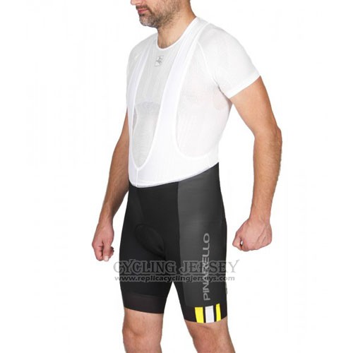 2016 Cycling Jersey Pinarello Yellow and Black Short Sleeve and Bib Short