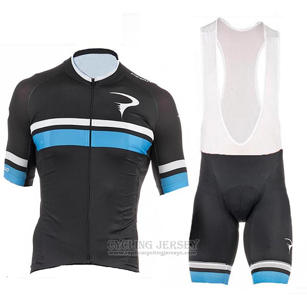 2017 Cycling Jersey Pinarello Black and Blue Short Sleeve and Bib Short