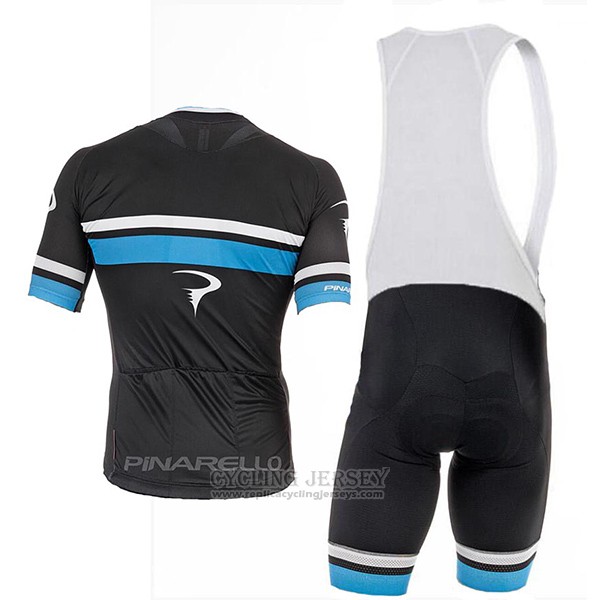 2017 Cycling Jersey Pinarello Black and Blue Short Sleeve and Bib Short
