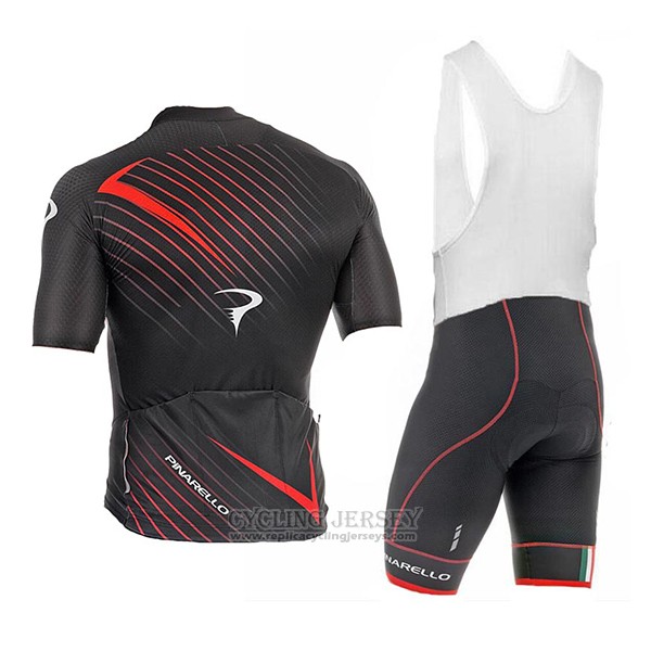 2017 Cycling Jersey Pinarello Black and Red Short Sleeve and Bib Short