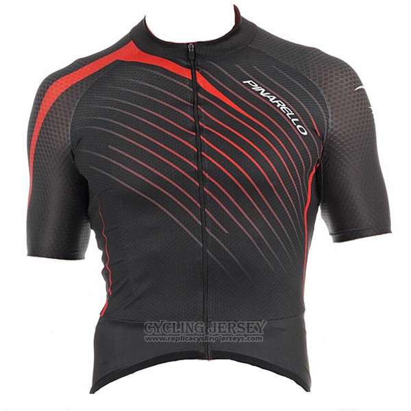 2017 Cycling Jersey Pinarello Black and Red Short Sleeve and Bib Short