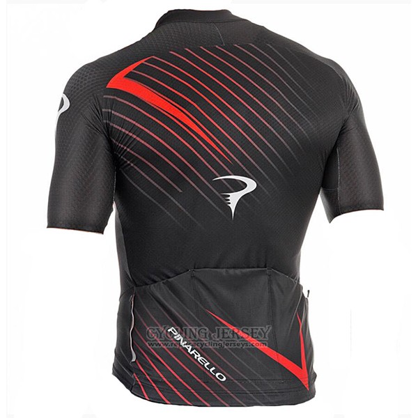 2017 Cycling Jersey Pinarello Black and Red Short Sleeve and Bib Short