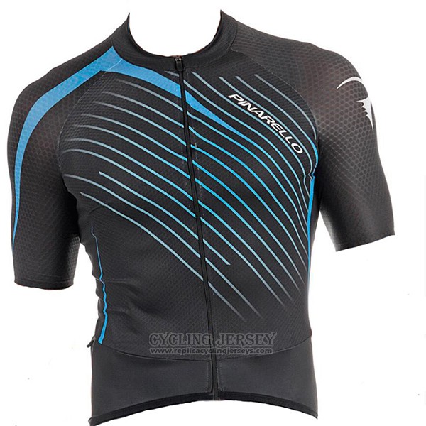 2017 Cycling Jersey Pinarello Blue and Black Short Sleeve and Bib Short