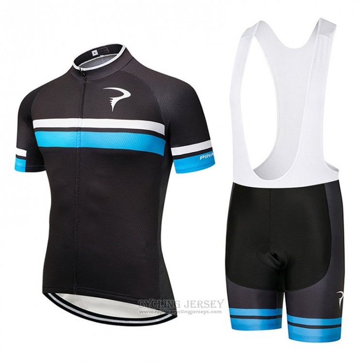 2018 Cycling Jersey Pinarello Black and Blue Short Sleeve and Bib Short