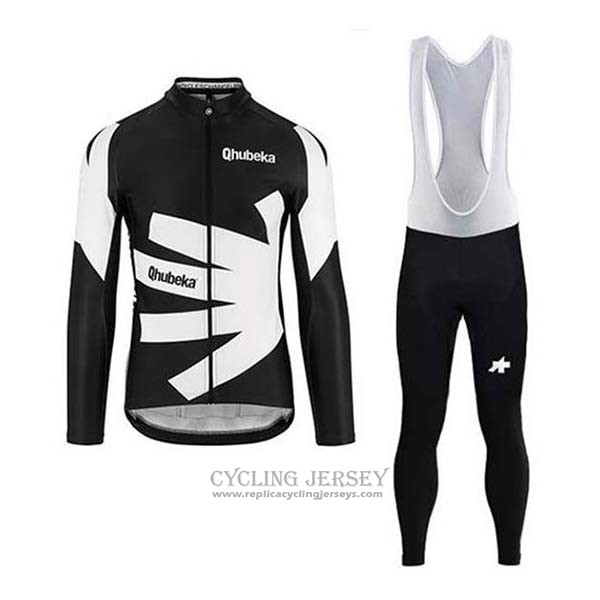 2020 Cycling Jersey Qhubeka Black White Long Sleeve And Bib Tight