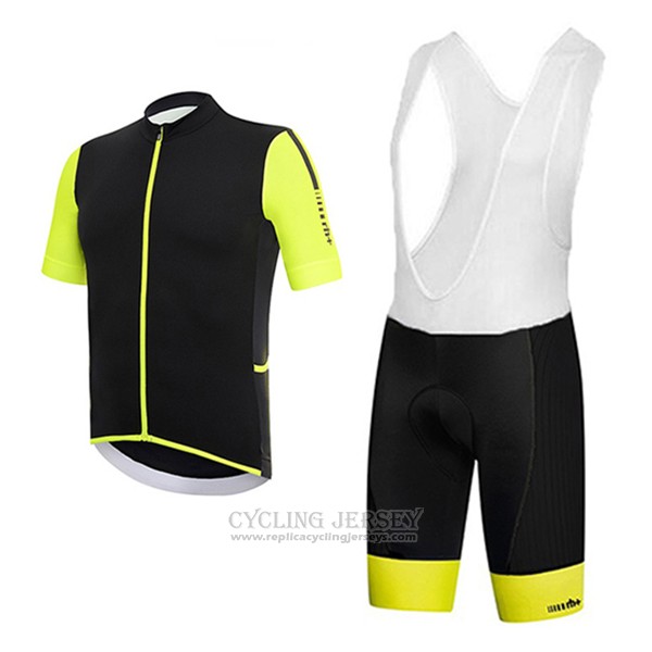 2017 Cycling Jersey RH+ Black and Yellow Short Sleeve and Bib Short