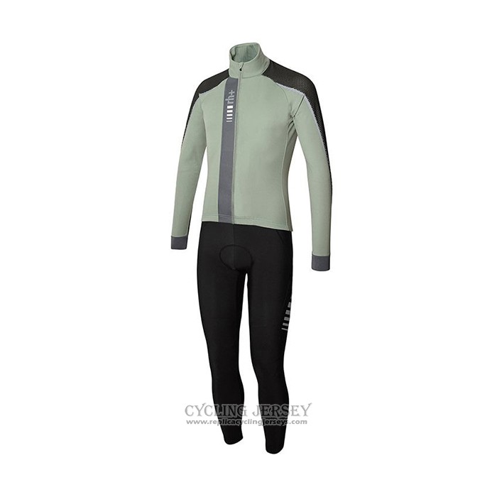 2021 Cycling Jersey RH+ Gray Green Long Sleeve And Bib Tight QXF21-0065