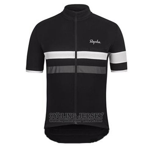 2015 Cycling Jersey Rapha Black and White Short Sleeve and Bib Short
