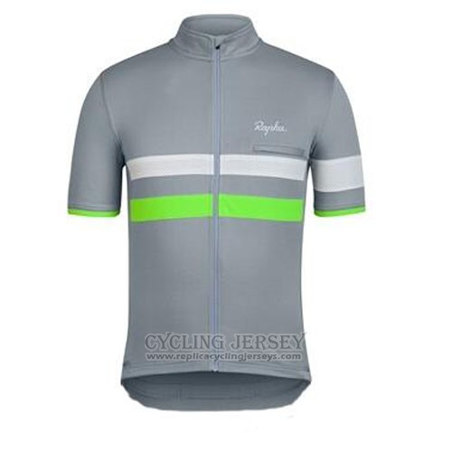2015 Cycling Jersey Rapha Gray and Green Short Sleeve and Bib Short