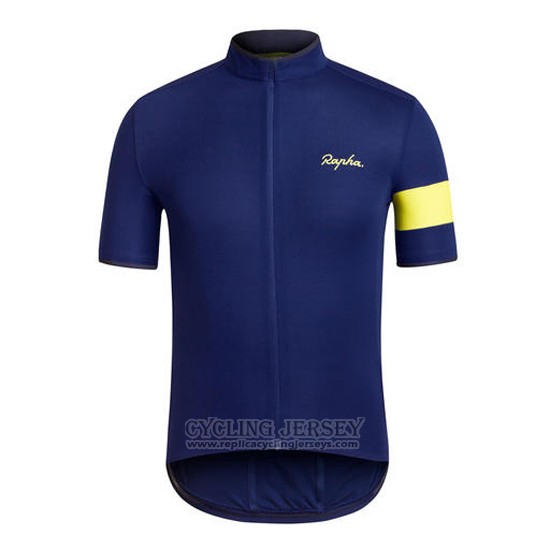 2016 Cycling Jersey Rapha Blue and Black Short Sleeve and Bib Short