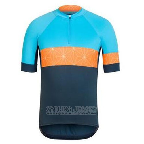 2016 Cycling Jersey Rapha Blue and Orange Short Sleeve and Bib Short