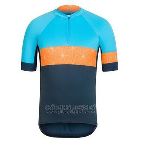 2016 Cycling Jersey Rapha Blue and Orange Short Sleeve and Bib Short