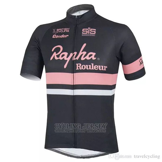 2018 Cycling Jersey Rapha Black Short Sleeve and Bib Short