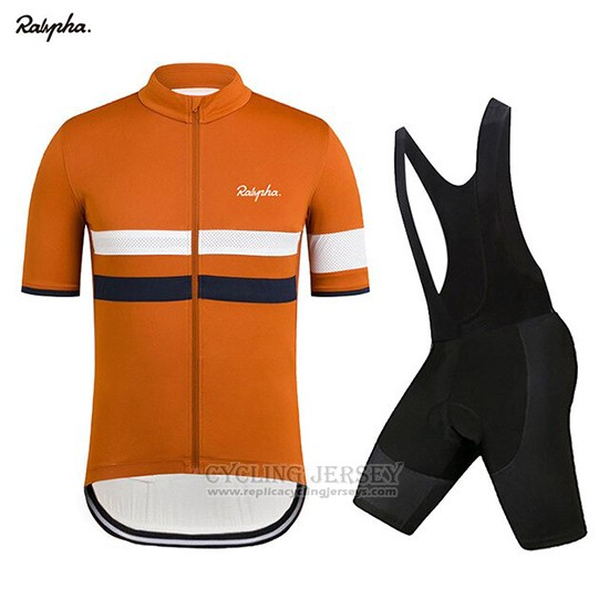 2019 Cycling Clothing Rapha Orange White Short Sleeve and Overalls