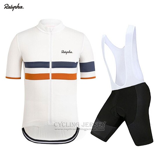 2019 Cycling Clothing Rapha White Orange Short Sleeve and Overalls