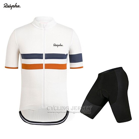 2019 Cycling Clothing Rapha White Orange Short Sleeve and Overalls