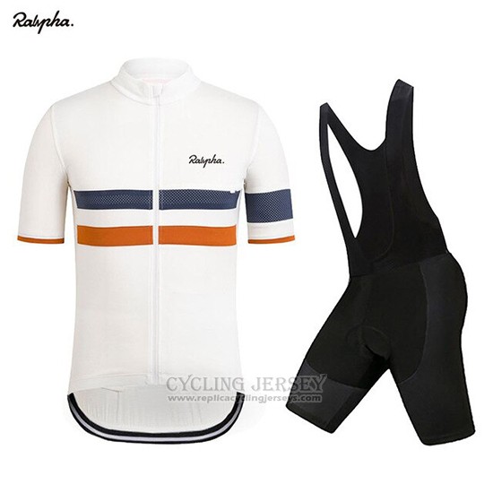 2019 Cycling Clothing Rapha White Orange Short Sleeve and Overalls