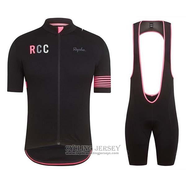 2019 Cycling Jersey Rapha Black Pink Short Sleeve And Bib Short