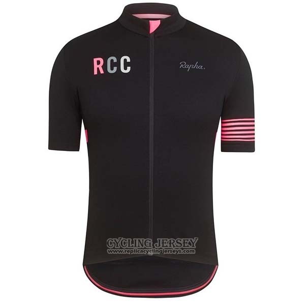2019 Cycling Jersey Rapha Black Pink Short Sleeve And Bib Short