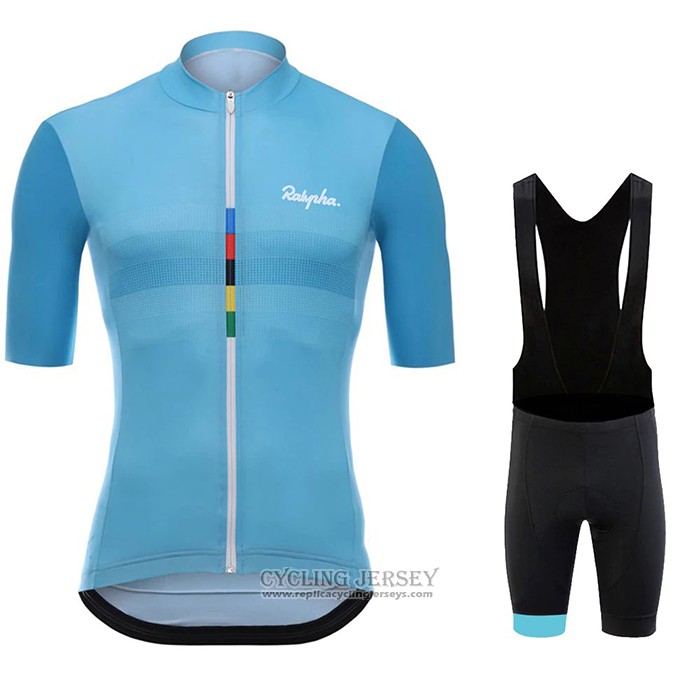 2020 Cycling Jersey Rapha Light Blue Short Sleeve And Bib Short