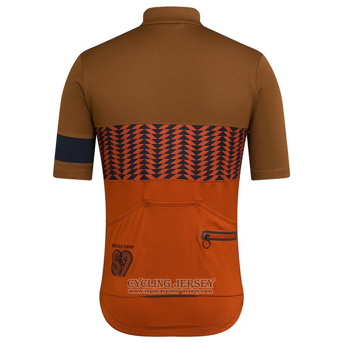 2021 Cycling Jersey Rapha Marron Orange Short Sleeve And Bib Short