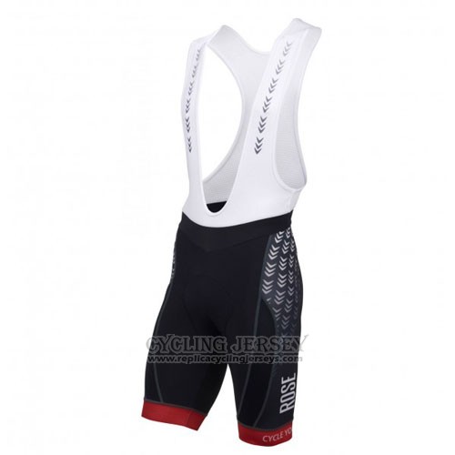 2016 Cycling Jersey Rose Black and Red Short Sleeve and Bib Short