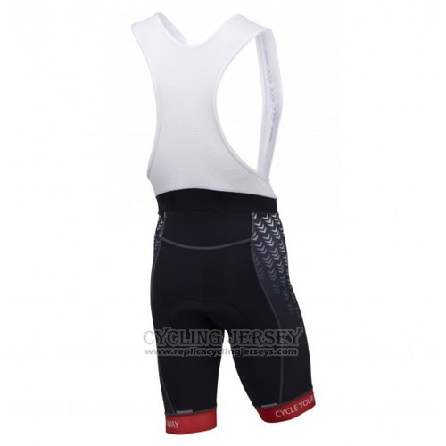 2016 Cycling Jersey Rose Black and Red Short Sleeve and Bib Short