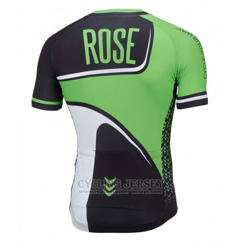 2016 Cycling Jersey Rose Green and Black Short Sleeve and Bib Short