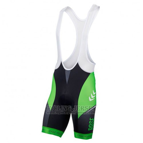 2016 Cycling Jersey Rose Green and Black Short Sleeve and Bib Short