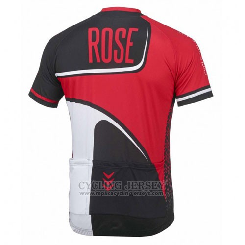 2016 Cycling Jersey Rose Red and Black Short Sleeve and Bib Short