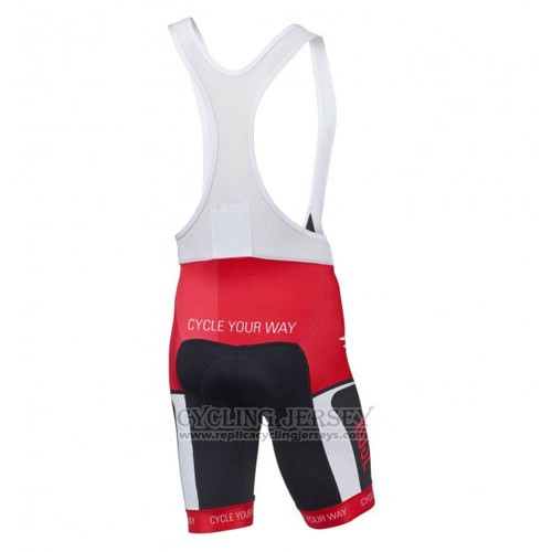 2016 Cycling Jersey Rose Red and Black Short Sleeve and Bib Short